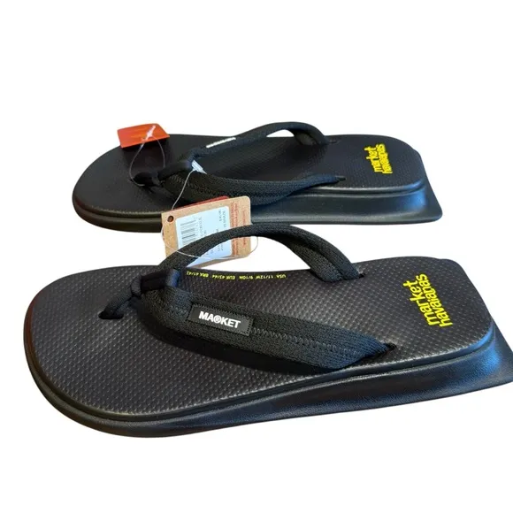 New Market Havaianas Heat Reactive Flat top Sandals Black. Unisex 9/10M 11/12W.