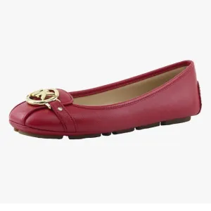 new Michael Kors Fulton Moc Logo Flats in Bright Red, size 8.5