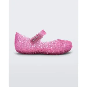 NEW MINI MELISSA girls' campana papel flats in pink glitter