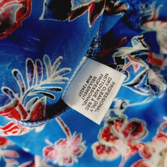 New MISA Dominique Blue Floral Mini Dress P2794