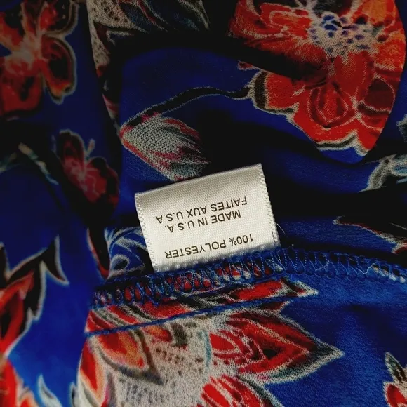 New MISA Dominique Blue Floral Mini Dress P2794
