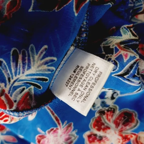 New MISA Dominique Blue Floral Mini Dress P2794