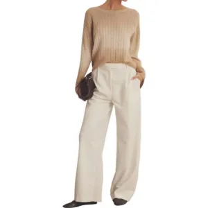 NEW NAADAM luxe cashmere dip dye crew sweater in tan combo