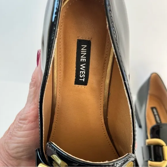 New Nine West Lilma Loafer Black patent leather size 8.5 women’s Shoes Flats