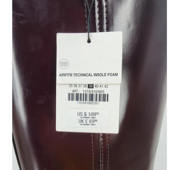New NWT Zara Ox Blood Burgandy Knee High Pull On Boots Size 10