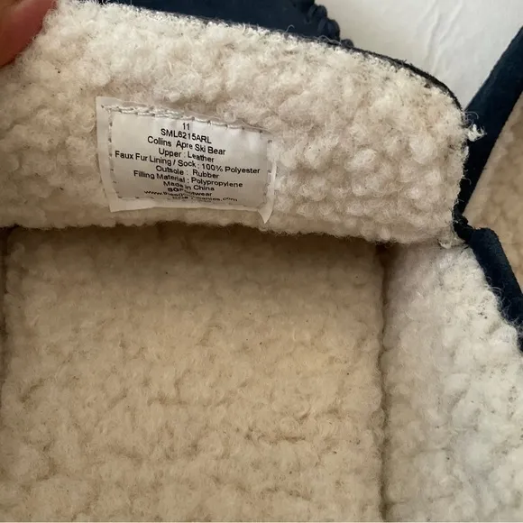 New Polo Ralph Lauren Collins Apre Ski Bear Suede Loafers Faux Fur Lining