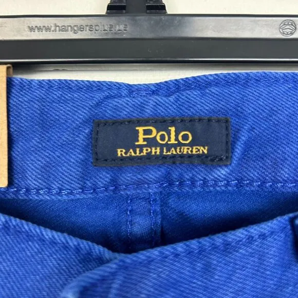 NEW Polo Ralph Lauren Varick Slim Straight Hemp Mens 33x32 Denim Blue Jeans Blue
