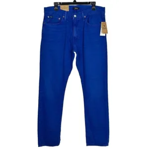 NEW Polo Ralph Lauren Varick Slim Straight Hemp Mens 33x32 Denim Blue Jeans Blue