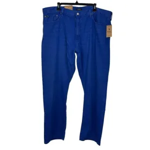NEW Polo Ralph Lauren Varick Slim Straight Hemp Mens 42x32 Denim Blue Jeans Blue