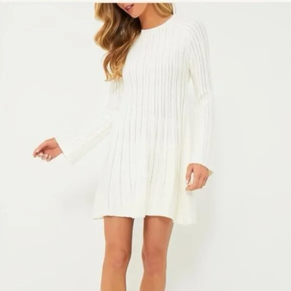 New POMANDER PLACE Ivory Adi Knit Dress medium