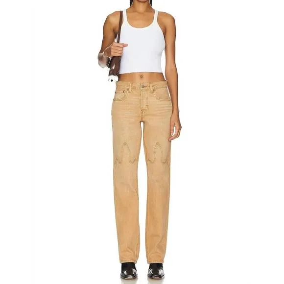 NEW RE/DONE easy straight leg jeans in western desert sand