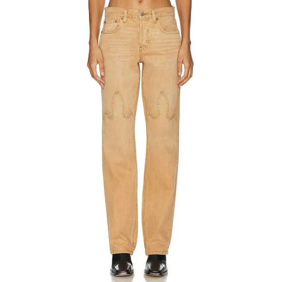 NEW RE/DONE easy straight leg jeans in western desert sand