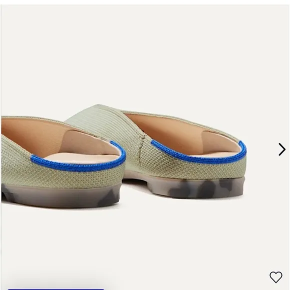 New Rothy’s Almond Demi Mules Flats Olive Khaki Sage Neutral Cedar Green