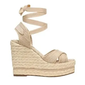 NEW Sam Edelman Vaughn Sandals Womens 11 Espadrille Y2K Boho Retro Beige
