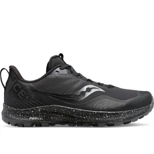 NEW SAUCONY men's peregrine ice 3 trail running sneakers in black/shadow