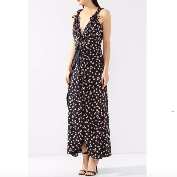 New Self-Portrait Twist Front Floral Print Dress