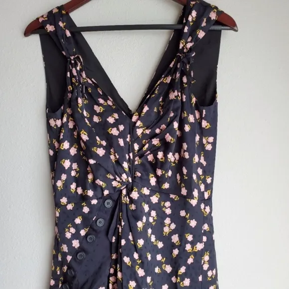 New Self-Portrait Twist Front Floral Print Dress