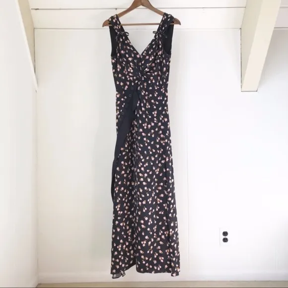 New Self-Portrait Twist Front Floral Print Dress