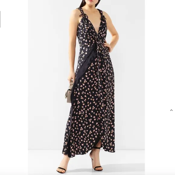 New Self-Portrait Twist Front Floral Print Dress
