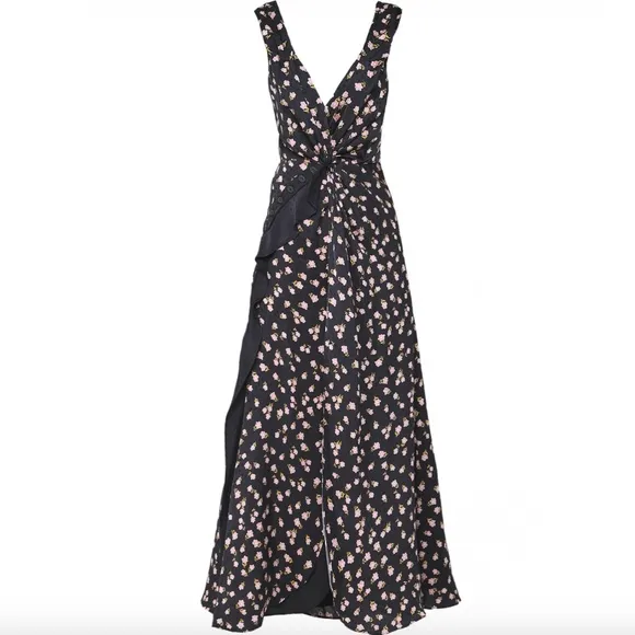 New Self-Portrait Twist Front Floral Print Dress