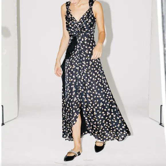 New Self-Portrait Twist Front Floral Print Dress