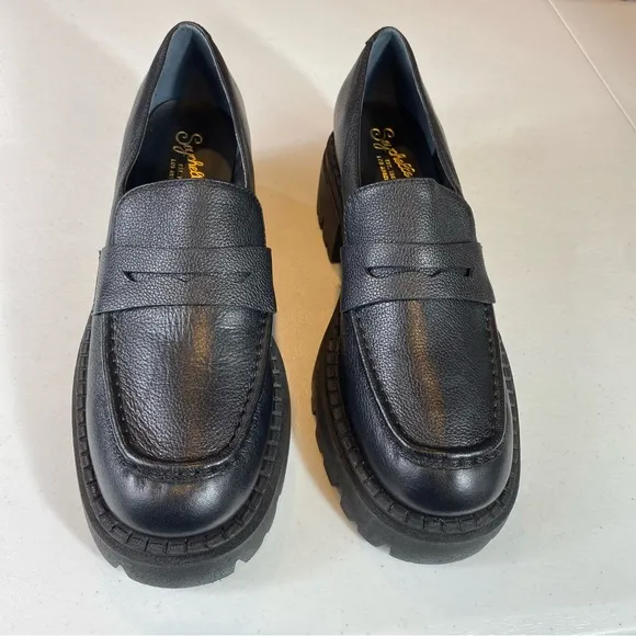NEW Seychelles Platform Meridian Loafer in Black Leather