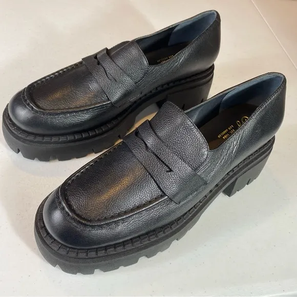 NEW Seychelles Platform Meridian Loafer in Black Leather