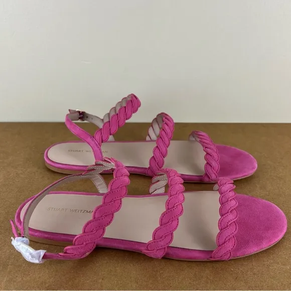 NEW STUART WEITZMAN PINK SUEDE STRAPPY SANDALS