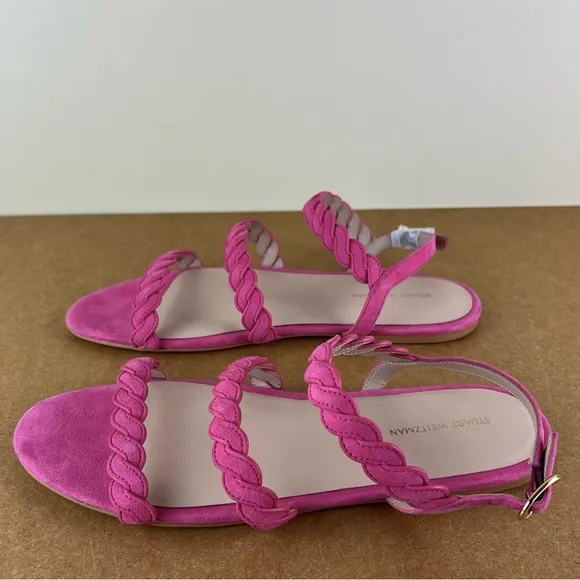 NEW STUART WEITZMAN PINK SUEDE STRAPPY SANDALS