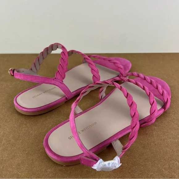 NEW STUART WEITZMAN PINK SUEDE STRAPPY SANDALS