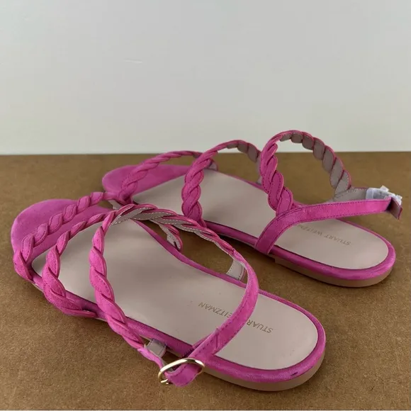 NEW STUART WEITZMAN PINK SUEDE STRAPPY SANDALS