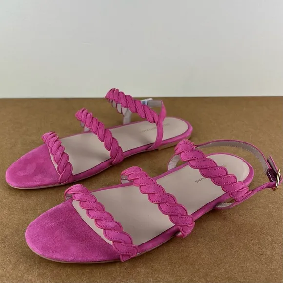 NEW STUART WEITZMAN PINK SUEDE STRAPPY SANDALS