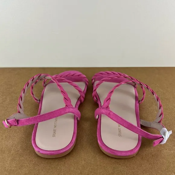 NEW STUART WEITZMAN PINK SUEDE STRAPPY SANDALS