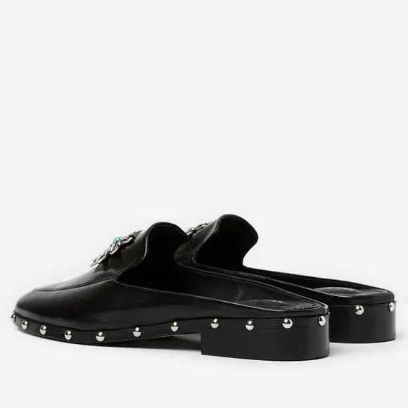 New! The Kooples Turquoise Jeweled Studded Mules