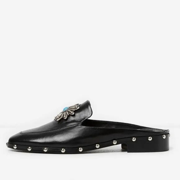 New! The Kooples Turquoise Jeweled Studded Mules