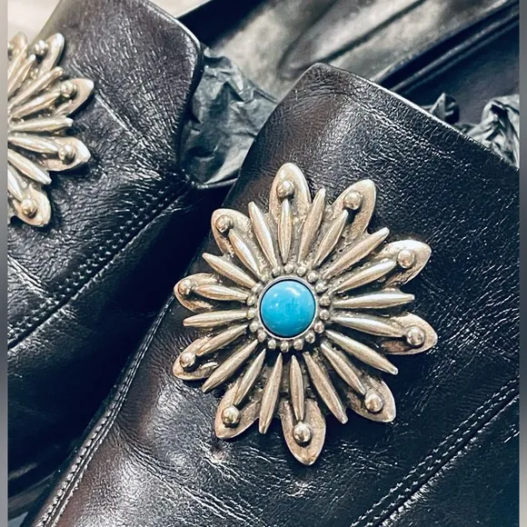 New! The Kooples Turquoise Jeweled Studded Mules