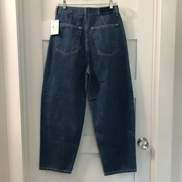 NEW ÉTICA Cassel Ultra High Barrel Women's 29 dark denim Anthropologie NWT jeans