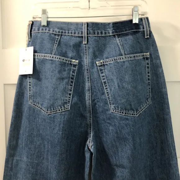 NEW ÉTICA Cassel Ultra High Barrel Women's 29 dark denim Anthropologie NWT jeans