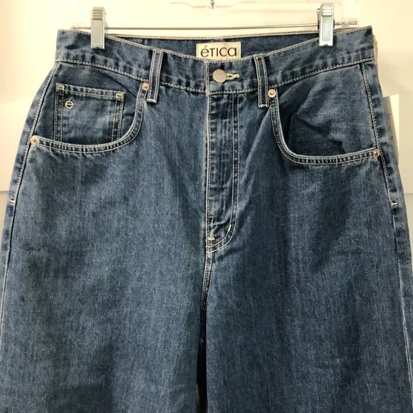 NEW ÉTICA Cassel Ultra High Barrel Women's 29 dark denim Anthropologie NWT jeans