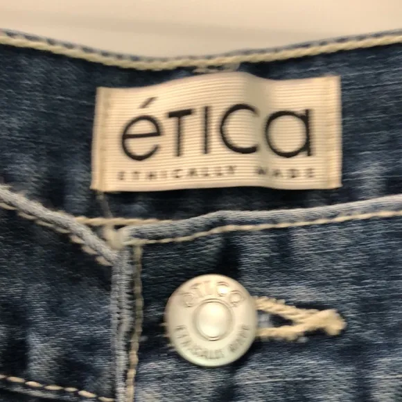 NEW ÉTICA Cassel Ultra High Barrel Women's 29 dark denim Anthropologie NWT jeans