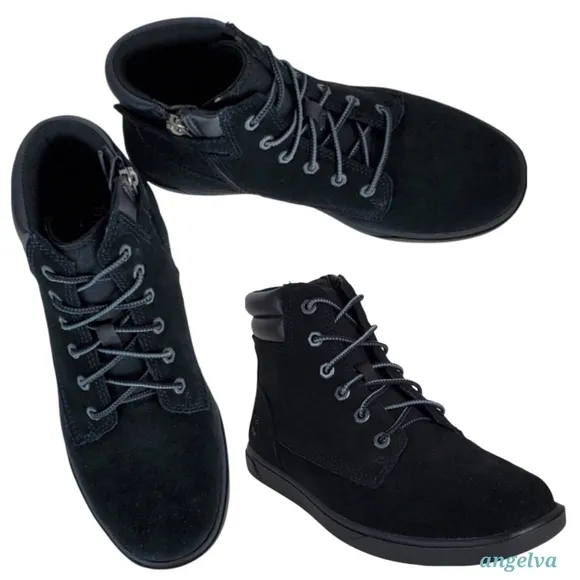New Timberland bayham 6 in youth black high top sneakers lace up boots boys
