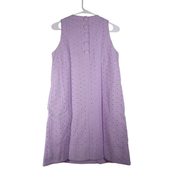 New Tuckernuck Lavender Folly Dress Eyelet Lace Cover Buttons Summer S 1799-19