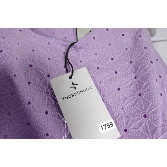 New Tuckernuck Lavender Folly Dress Eyelet Lace Cover Buttons Summer S 1799-19