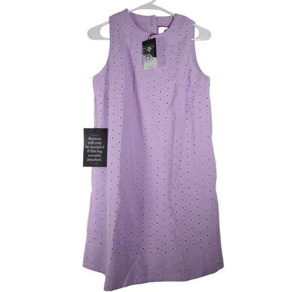 New Tuckernuck Lavender Folly Dress Eyelet Lace Cover Buttons Summer S 1799-19