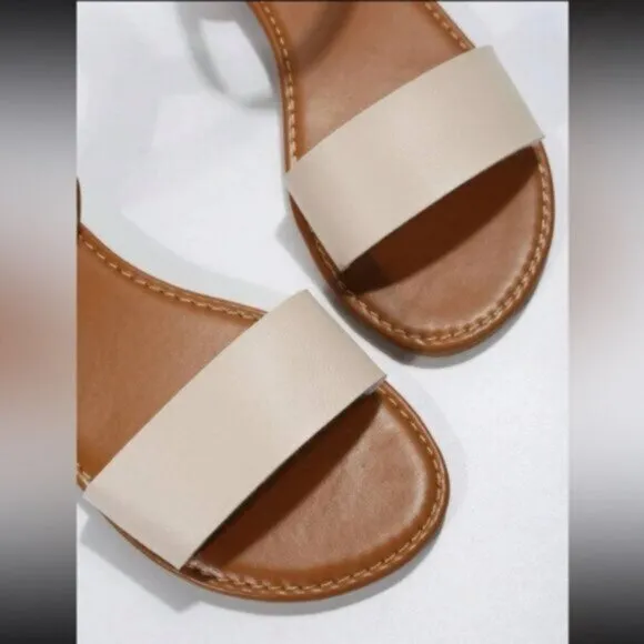 NEW! Two tone ankle strap vegan leather elegant summer sandals