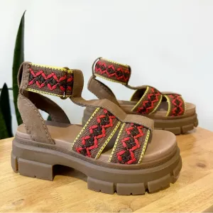 NEW Ugg Ashton Heritage Embroidered Lug Sandals