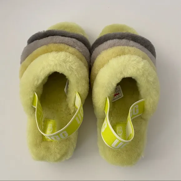 New UGG Fluff Yeah Slippers Sulfur Multi 7
