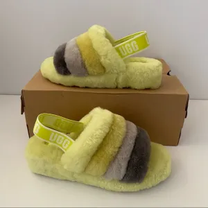 New UGG Fluff Yeah Slippers Sulfur Multi 7