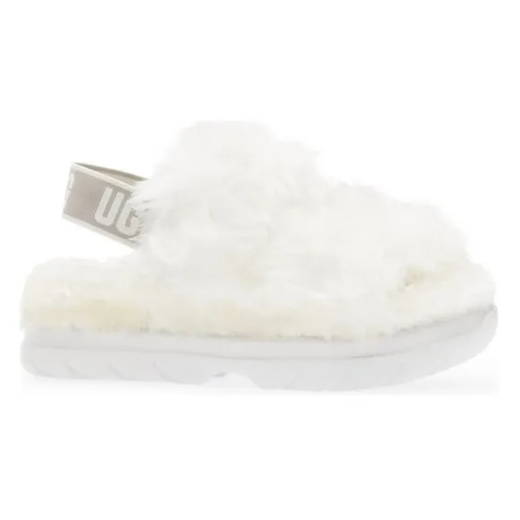 NEW UGG Sizes 6 to 11 Women's Fluff Sugar Platform Strappy Sandals - White