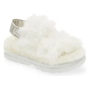NEW UGG Sizes 6 to 11 Women's Fluff Sugar Platform Strappy Sandals - White